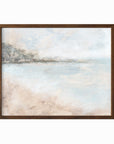 Belong - abstract lake beach coastal landscape original painting fine are print in white, light gray, light blue, brown, beige, muted sage green, taupe, tan, cream; framed in walnut oak by NLS Design. Large neutral wall art for living rooms, bedrooms, entryways, offices, bathrooms, and above sofas and beds. Modern coastal minimalistic open airy soft design. Artwork by NLS Design, nlsdesignllc.com. Real art by a real artist - NO AI. Magnolia, McGee and Co., Crate and Barrel, Serena & Lily, Pottery Barn dupe