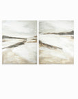 Effortless Set of 2 neutral abstract landscape painting fine wall art prints unframed by NLS Design