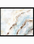 Evermore - soft muted abstract wall art original painting fine are print in blue, beige, gray, cream, brown, teal, and white; framed in black oak by NLS Design. Large neutral wall art for living rooms, bedrooms, and above sofas.