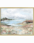 Hidden Light - warm neutral landscape painting fine are print combining earthy greens and blue green with light gray, light blue, creamy yellow, terra cotta, dusty pinks, muted red, deep browns, beige, tan, and white; gold metal by NLS Design. Large neutral wall art for living rooms, bedrooms, entryways, offices, bathrooms, and above couch and bed. Modern farmhouse, cottage, rustic impressionistic, country. Pottery Barn dupe, Serena & Lily, McGee style. Real art by a real artist - NO AI. nlsdesignllc.com.