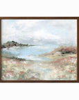 Hidden Light - warm neutral landscape painting fine are print combining earthy greens and blue green with light gray, light blue, creamy yellow, terra cotta, dusty pinks, muted red, deep browns, beige, tan, and white; walnut oak by NLS Design. Large neutral wall art for living rooms, bedrooms, entryways, offices, bathrooms, and above couch and bed. Modern farmhouse, cottage, rustic impressionistic, country. Pottery Barn dupe, Serena & Lily, McGee style. Real art by a real artist - NO AI. nlsdesignllc.com.