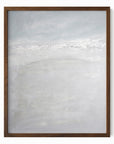 High Tide - Abstract Modern Coastal Water Beach Landscape Painting Wall Art Print Framed in Walnut Stain Oak by NLS Design