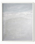 High Tide - Abstract Modern Coastal Water Beach Landscape Painting Wall Art Print Framed in White Oak by NLS Design