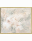 Pale Bloom neutral abstract floral painting fine wall art print framed in gold metal by NLS Design