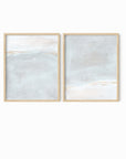 Set of 2 Horizon Blush fine art wall prints framed in natural oak by NLS Design