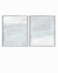Set of 2 Horizon Blush fine art wall prints framed in silver metal by NLS Design