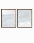 Set of 2 Horizon Blush fine art wall prints framed in walnut oak by NLS Design