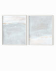 Set of 2 Horizon Blush fine art wall prints framed in white oak by NLS Design