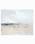 Wistful is a soft abstract landscape in pale blue, pale gray, warm beige, warm cream, ivory, taupe, pale slate gray, navy blue, and white; unframed by NLS Design. Large neutral gallery wall art for living rooms, bedrooms, entryways, offices, bathrooms, and above the couch and above the bed. Horizontal Sizes: 8x10, 11x14, 16x20, 18x24, 24x36, 30x40, 40x60 inches. Modern coastal, quiet luxury, modern, minimalist, muted contemporary. Artwork by NLS Design, nlsdesignllc.com. Real art by a real artist - NO AI
