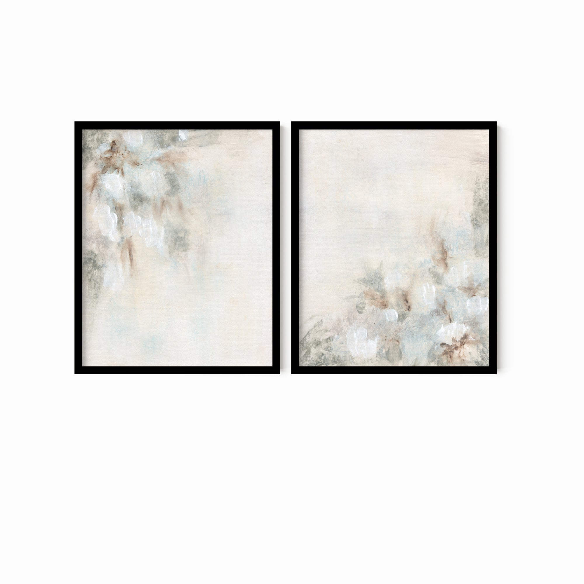 Set of 2 Breathless fine wall art prints framed in black oak by NLS Design