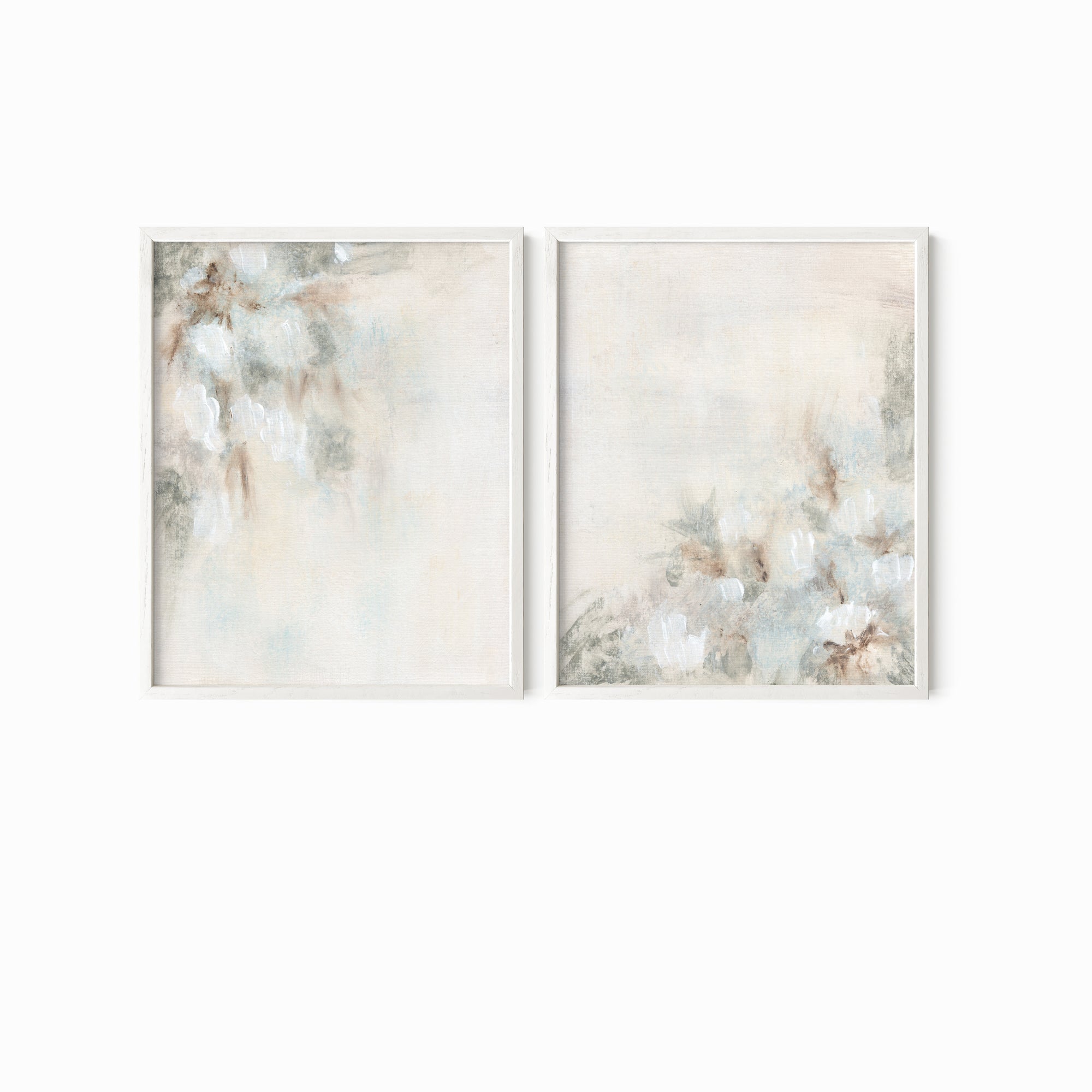 Set of 2 Breathless fine wall art prints framed in white oak by NLS Design