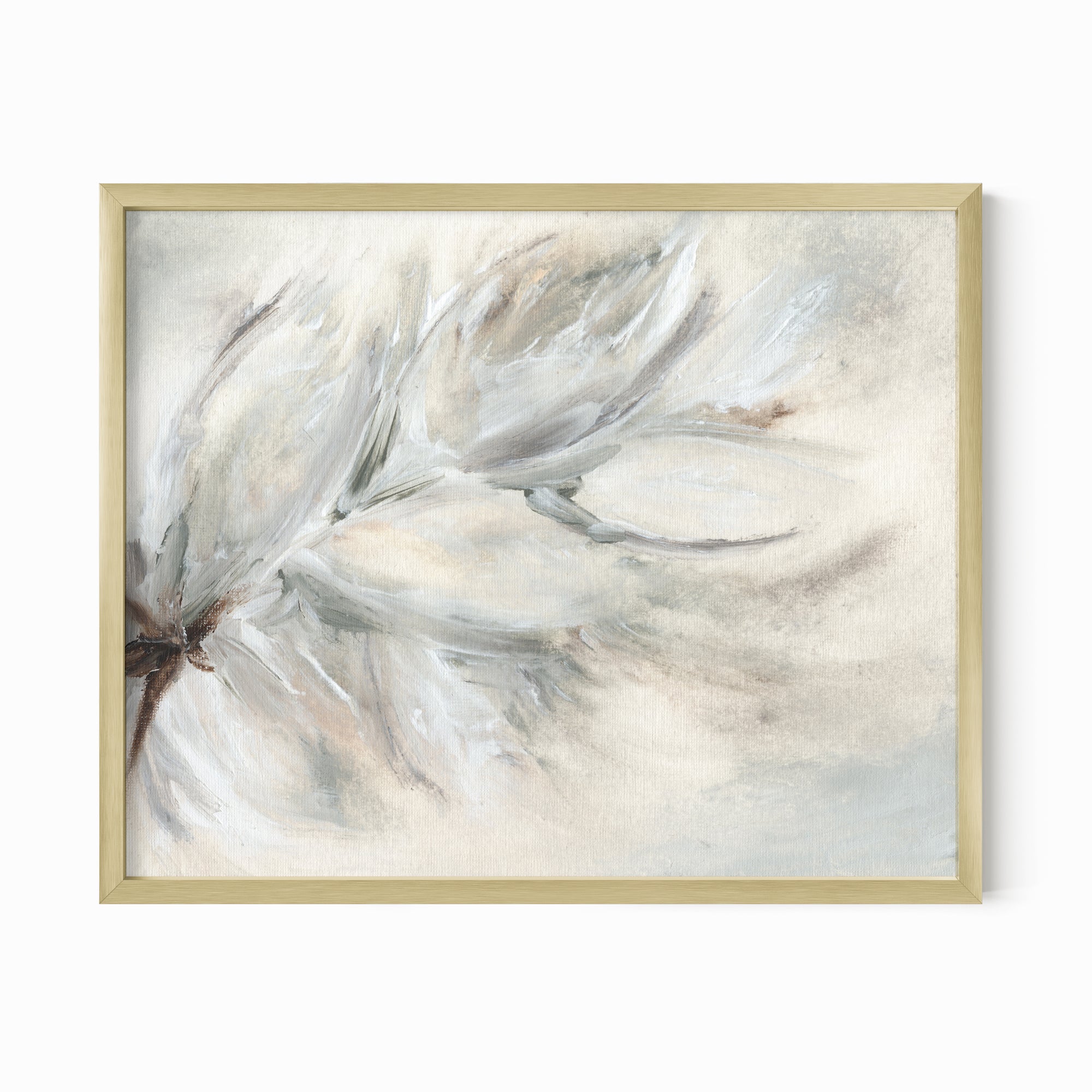 Brushed fine wall art print framed in gold metal by NLS Design