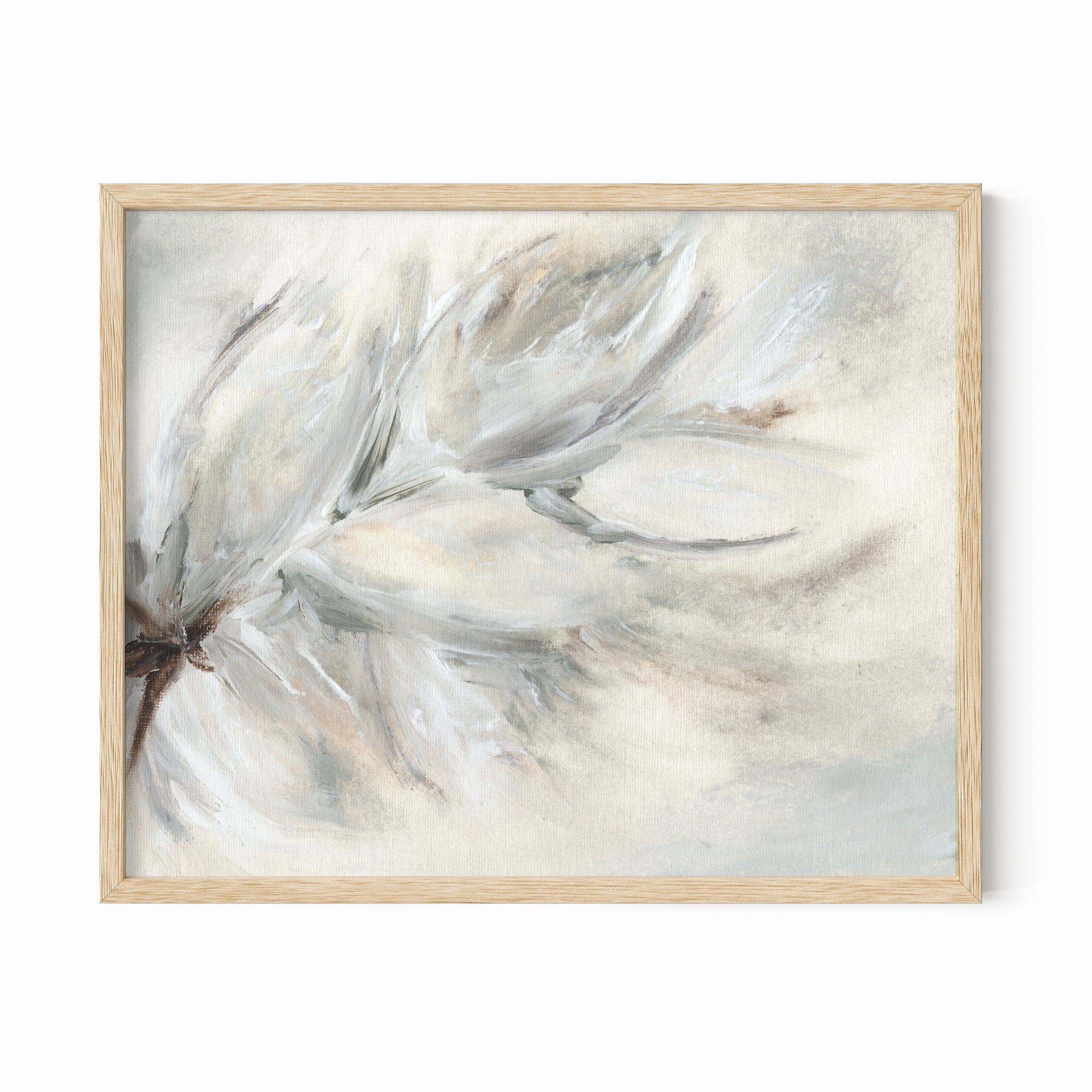 Brushed fine wall art print framed in natural oak by NLS Design