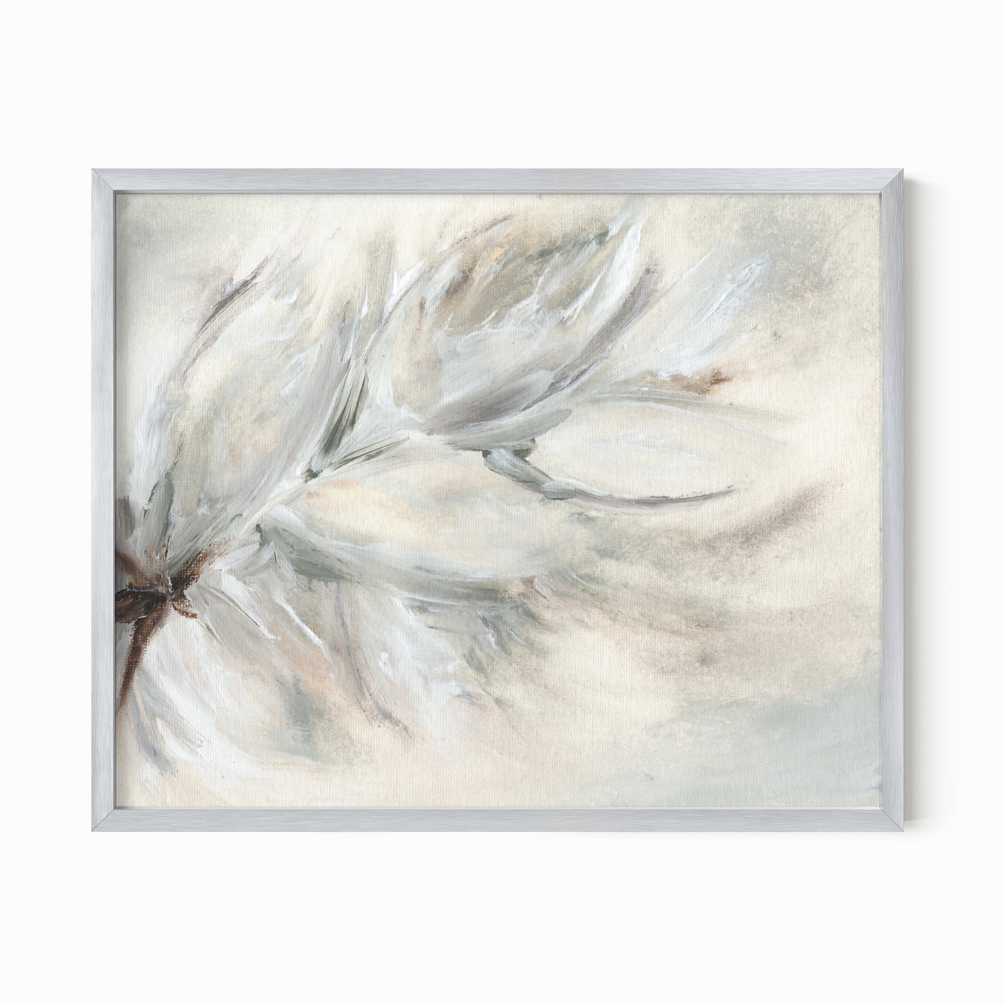 Brushed fine wall art print framed in silver metal by NLS Design