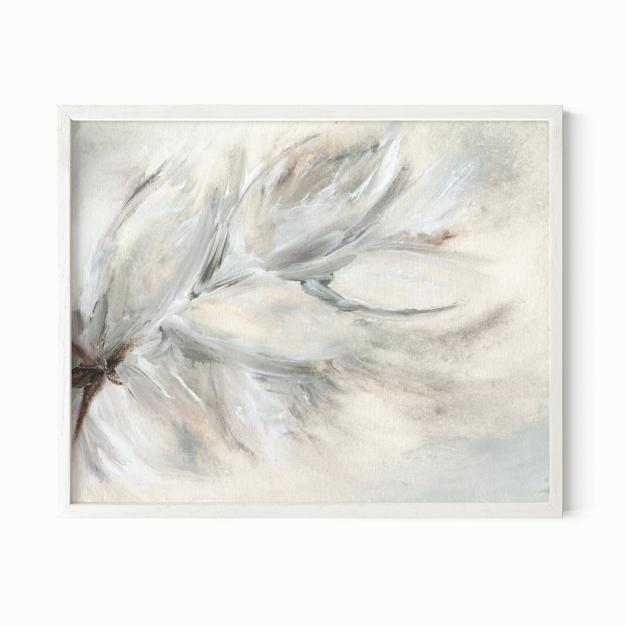 Brushed fine wall art print framed in white oak by NLS Design