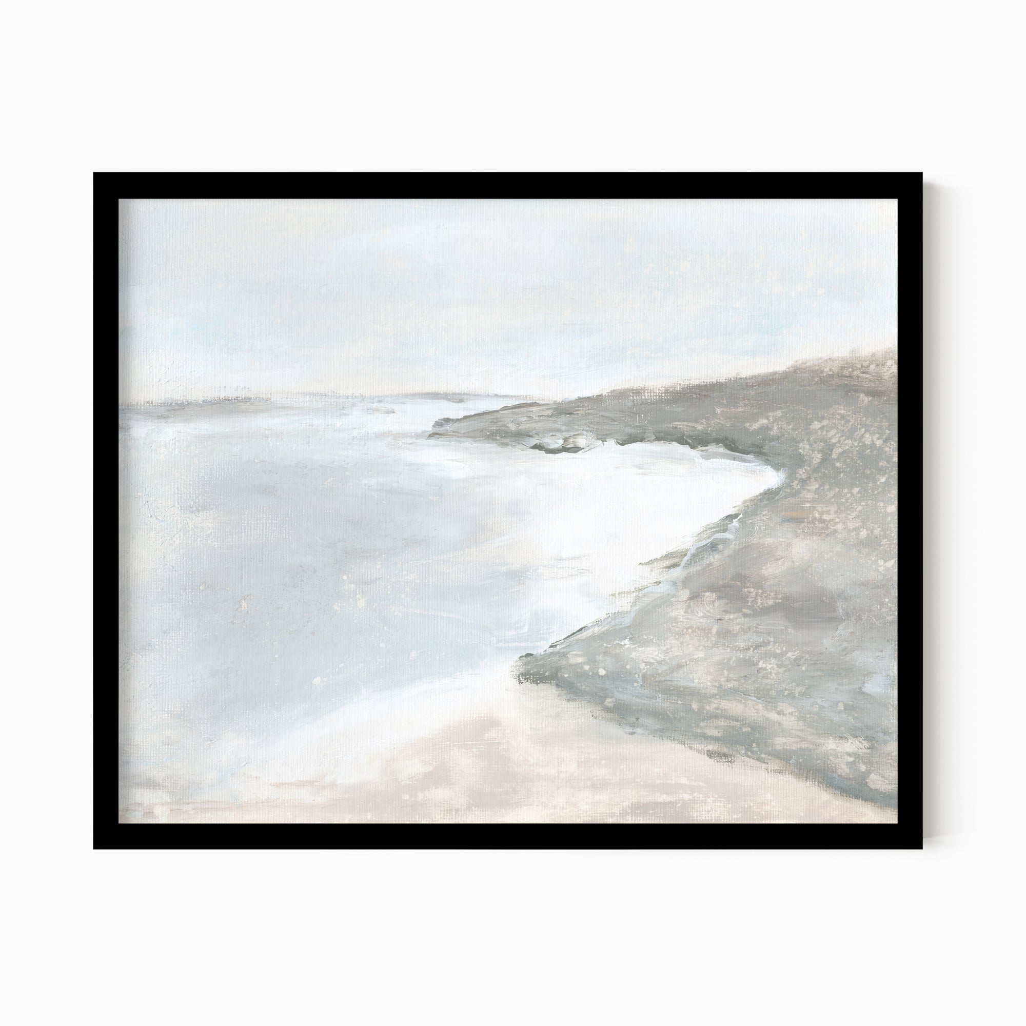 Shore fine art wall print framed in black oak by NLS Design