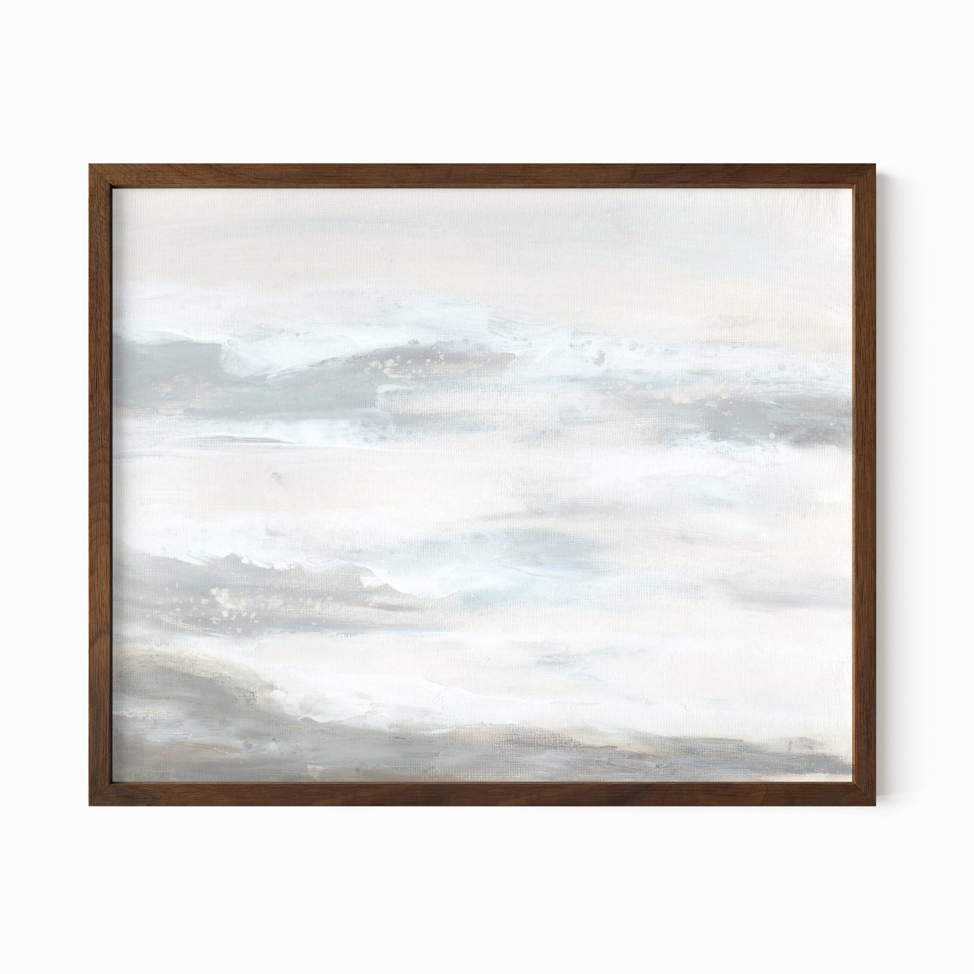 Cascade fine art wall print framed in walnut stained oak by NLS Design