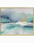 Crossing - abstract beach coastal landscape original painting fine are print in slate blue, navy, gray, charcoal, black, coral, white, teal; framed in gold metal by NLS Design. Large vibrant wall art for living rooms, bedrooms, entryways, offices, bathrooms, and above sofas and beds. Modern coastal minimalistic bold expressive design. Artwork by NLS Design, nlsdesignllc.com. Real art by a real artist - NO AI. Magnolia, McGee and Co., Crate and Barrel, Serena & Lily, Pottery Barn dupe/look alike