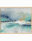 Crossing - abstract beach coastal landscape original painting fine are print in slate blue, navy, gray, charcoal, black, coral, white, teal; framed in natural oak by NLS Design. Large vibrantl wall art for living rooms, bedrooms, entryways, offices, bathrooms, and above sofas and beds. Modern coastal minimalistic bold expressive design. Artwork by NLS Design, nlsdesignllc.com. Real art by a real artist - NO AI. Magnolia, McGee and Co., Crate and Barrel, Serena & Lily, Pottery Barn dupe/look alike