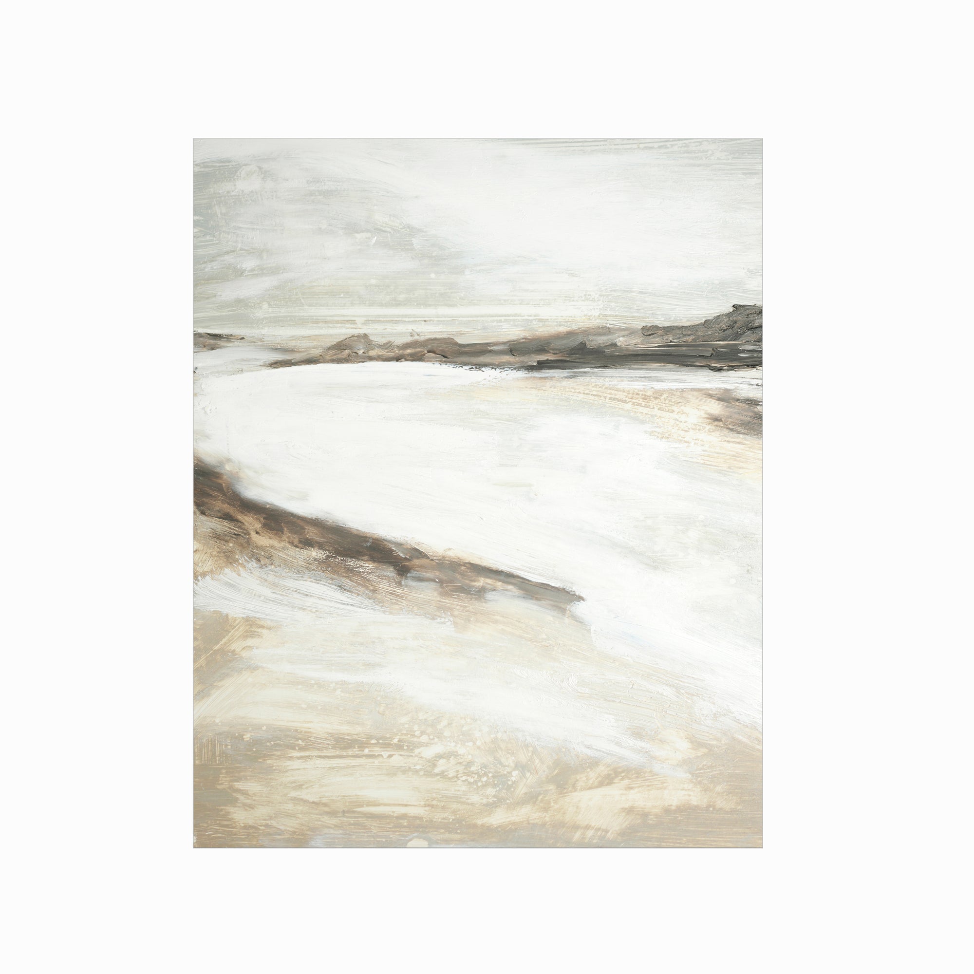 Effortless 2 neutral abstract landscape painting fine wall art print unframed by NLS Design