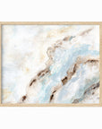 Evermore - soft muted abstract wall art original painting fine are print in  blue, beige, gray, cream, brown, teal, and white; framed in natural oak by NLS Design. Large neutral wall art for living rooms, bedrooms, and above sofas.