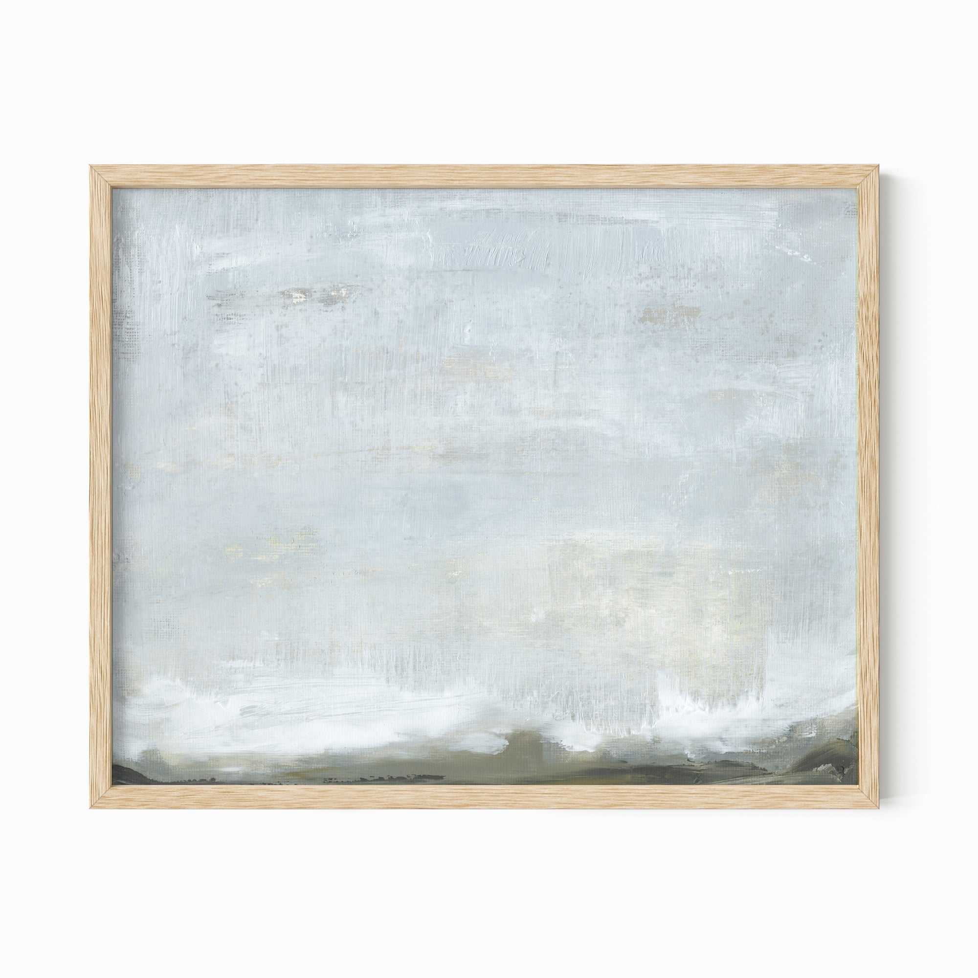 Expanse fine art abstract landscape wall print framed in natural oak by NLS Design