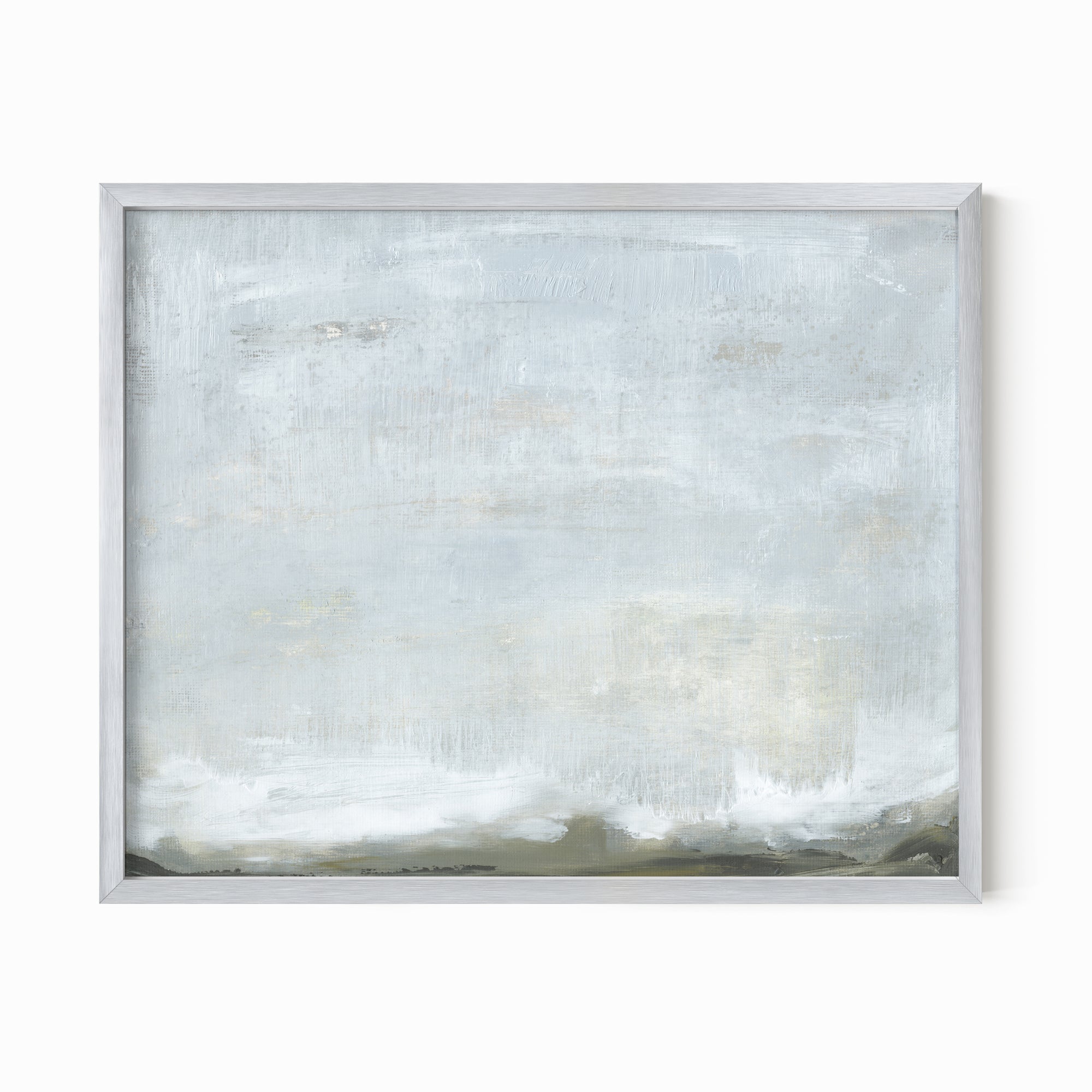 Expanse fine art abstract landscape wall print framed in silver metal by NLS Design