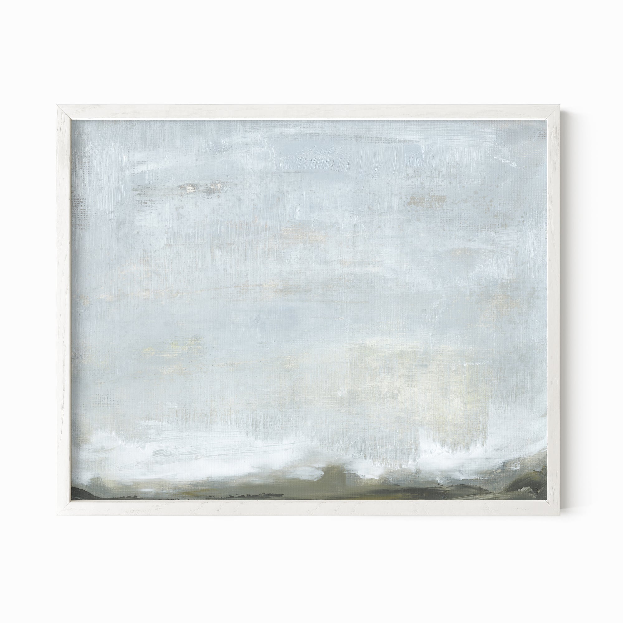 Expanse fine art abstract landscape wall print framed in white oak by NLS Design