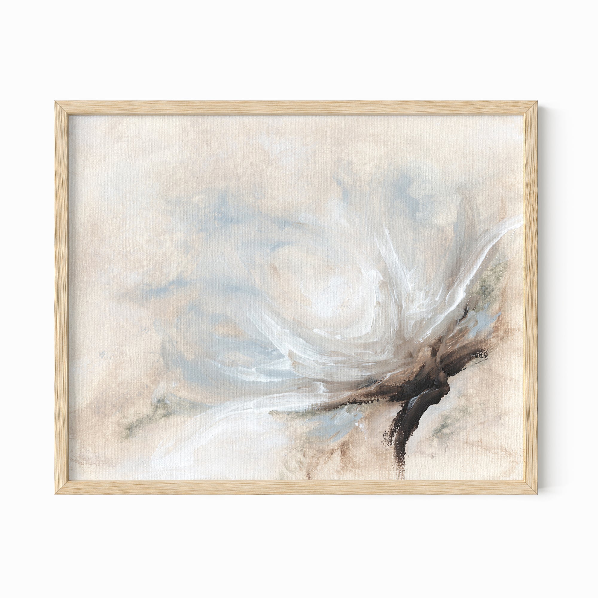 Flourish fine wall art print framed in natural oak by NLS Design