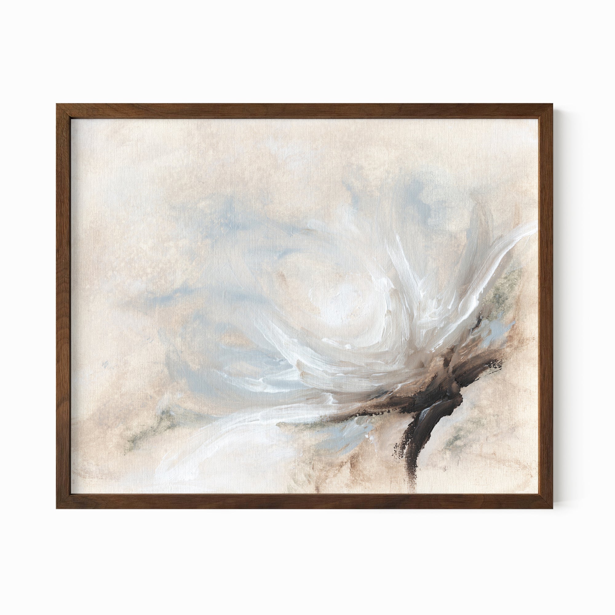 Flourish fine wall art print framed in walnut oak by NLS Design