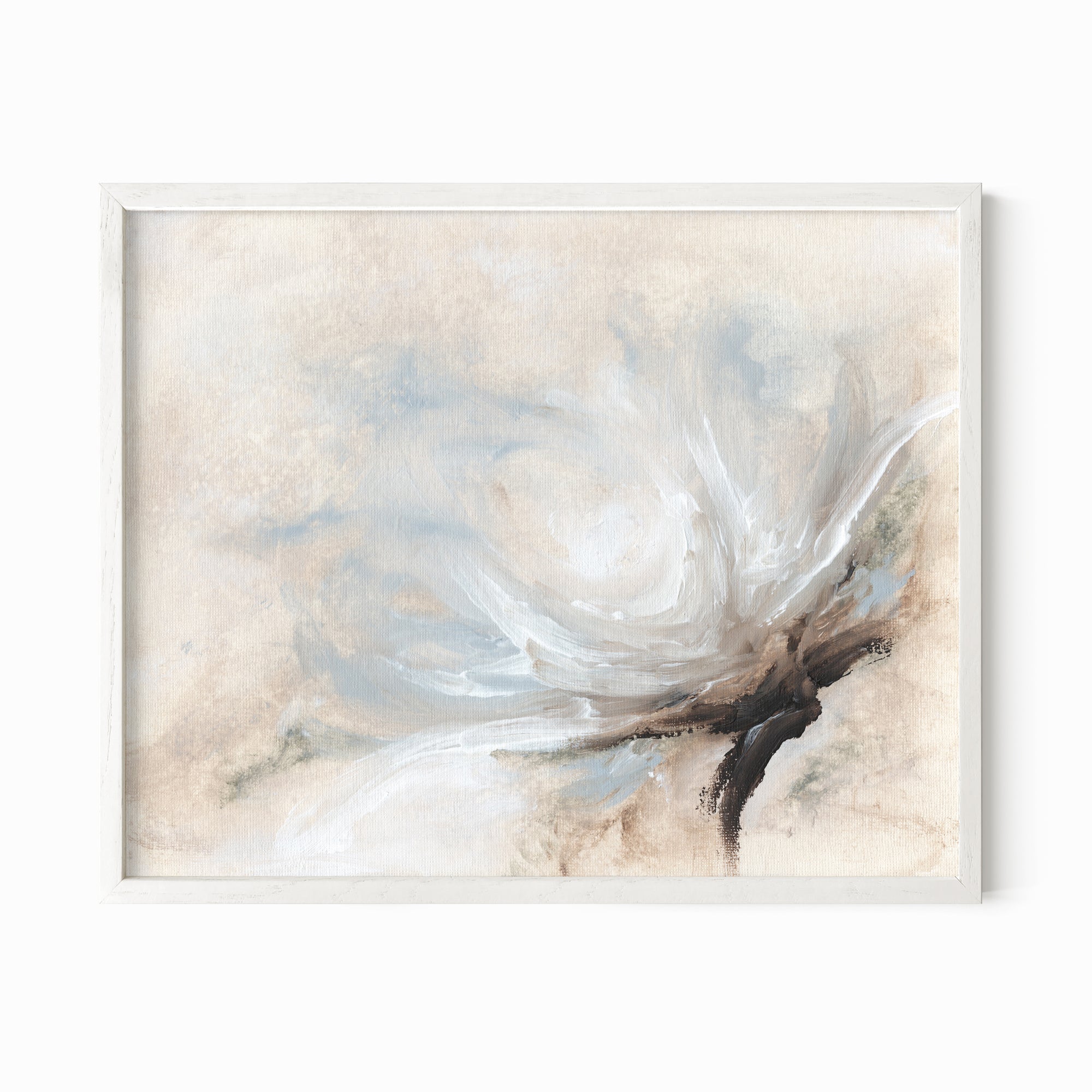 Flourish fine wall art print framed in white oak by NLS Design
