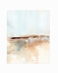 Flowstate - abstract coastal beach water landscape original painting fine are print in light blue, brown, cream, cognac, teal, beige and white; unframed by NLS Design. Large neutral wall art for living rooms, bedrooms, entryways, offices, bathrooms, and above sofas and beds. nlsdesignllc.com