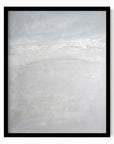 High Tide - Abstract Modern Coastal Water Beach Landscape Painting Wall Art Print Framed in Black Oak by NLS Design