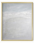 High Tide - Abstract Modern Coastal Water Beach Landscape Painting Wall Art Print Framed in Gold Metal by NLS Design