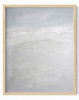 High Tide - Abstract Modern Coastal Water Beach Landscape Painting Wall Art Print Framed in Natural Oak by NLS Design