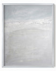 High Tide - Abstract Modern Coastal Water Beach Landscape Painting Wall Art Print Framed in Silver Metal by NLS Design