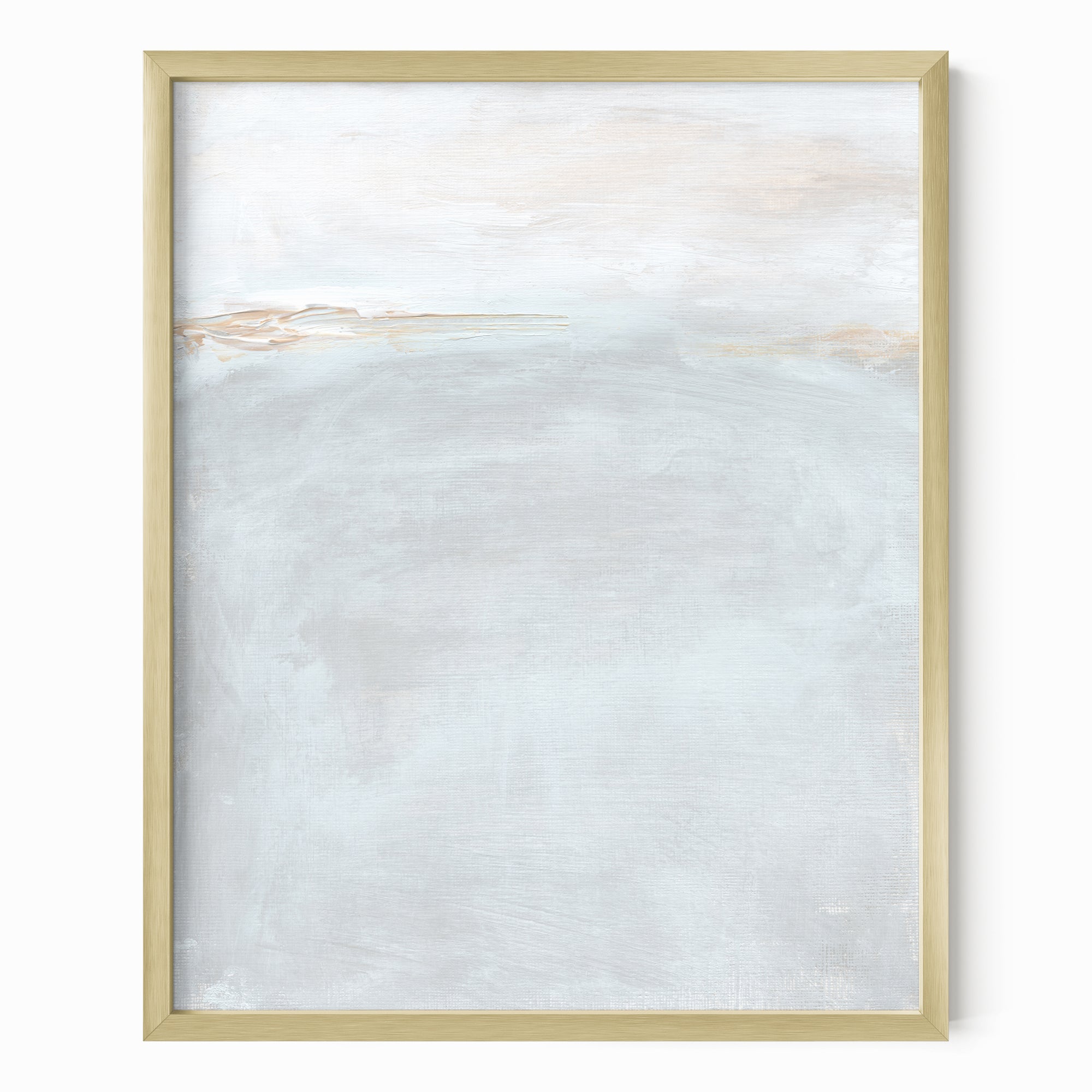 Horizon Blush 1 fine art wall print framed in gold metal by NLS Design