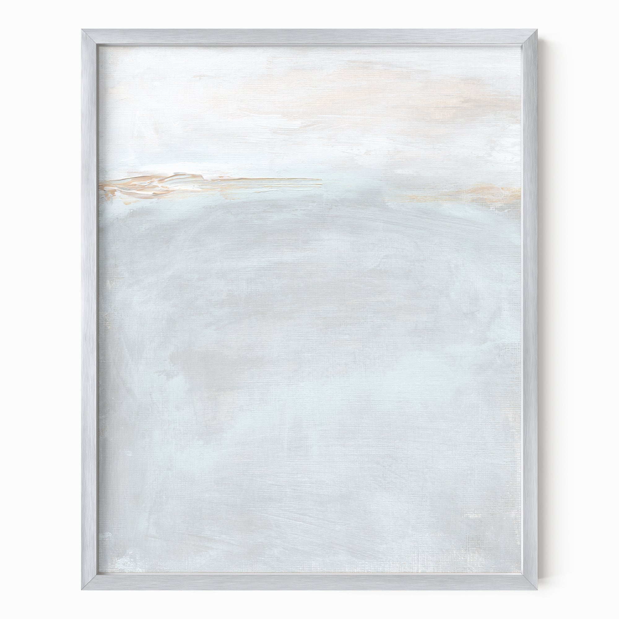 Horizon Blush 1 fine art wall print framed in silver metal by NLS Design