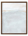 Horizon Blush 1 fine art wall print framed in walnut stain oak by NLS Design