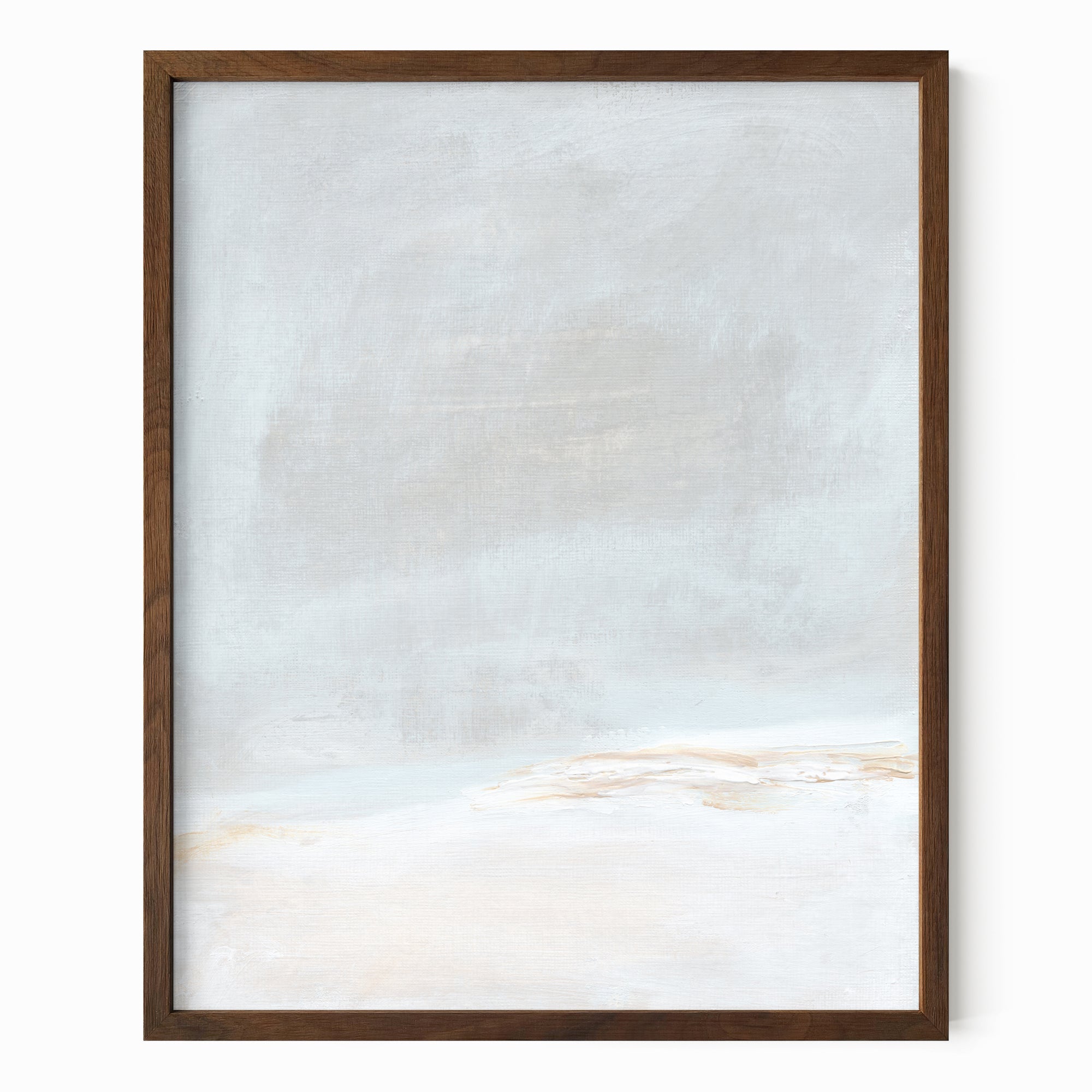 Horizon Blush 2 fine art wall print framed in walnut oak by NLS Design