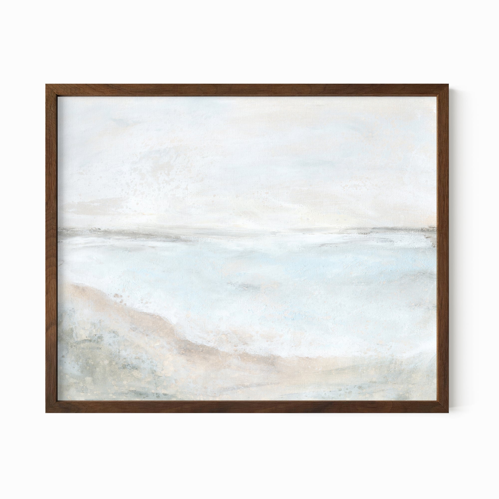Hush fine art wall print framed in walnut stain oak by NLS Design