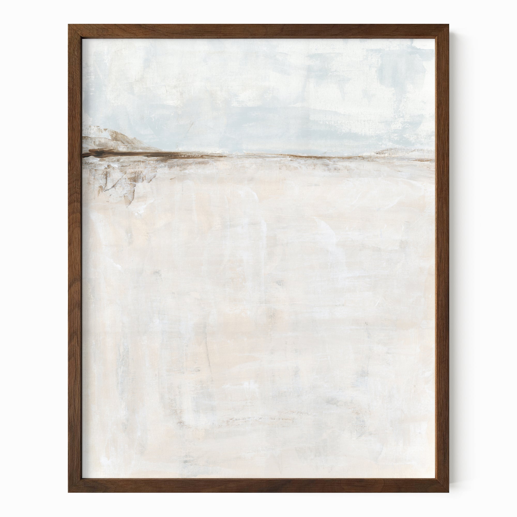 Light fine wall art print framed in walnut stain oak by NLS Design