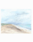 Linen Sky - abstract beach coastal landscape original painting fine are print in light blue, blue, turquoise, green beige gray, brown and white; unframed by NLS Design. Large neutral wall art for living rooms, bedrooms, entryways, offices, bathrooms, and above sofas and beds. Modern seaside coastal minimalistic open clouds sky sand airy soft design. nlsdesignllc.com