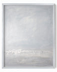 Low Tide - Abstract Modern Coastal Water Beach Landscape Painting Wall Art Print Framed in Silver Metal by NLS Design