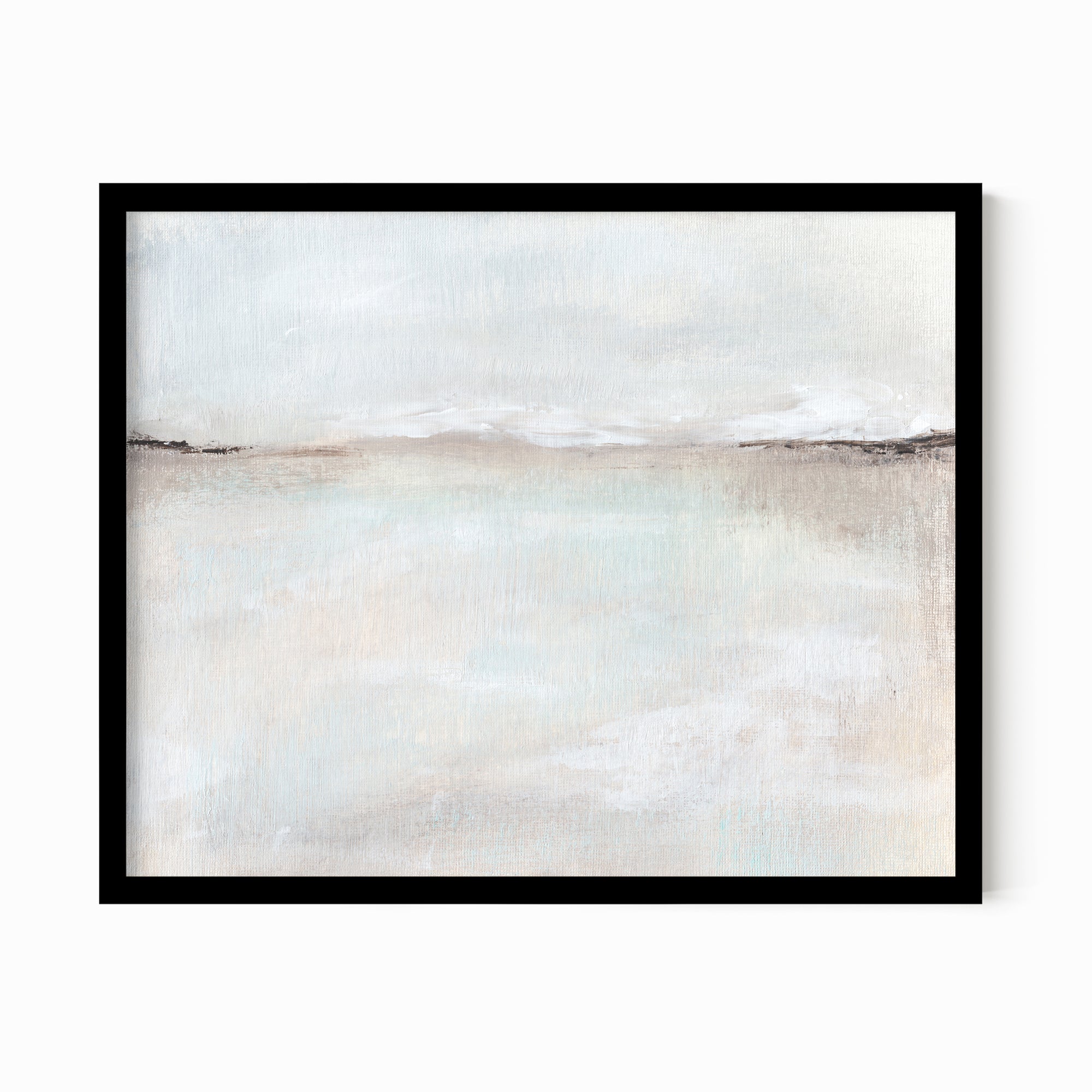 Peaceful fine art wall print framed in black oak by NLS Design