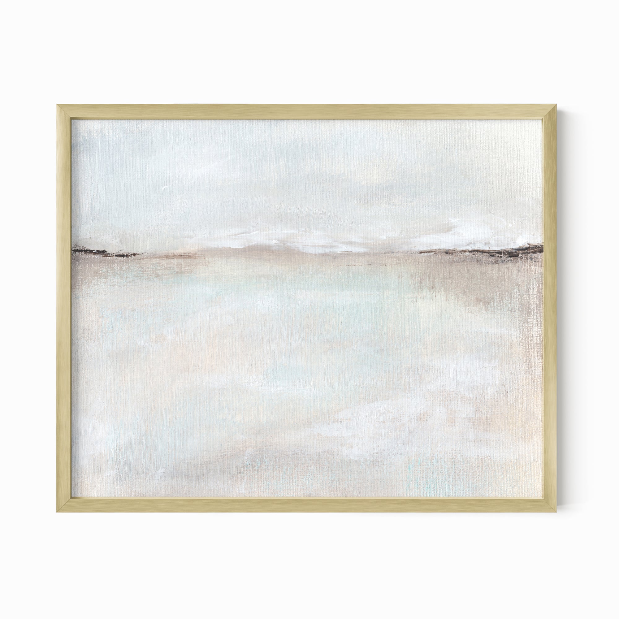 Peaceful fine art wall print framed in gold metal by NLS Design