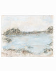 Rest - soft muted abstract landscape original painting fine are print in green, blue, beige, gray, cream, brown and white; unframed by NLS Design. Large neutral wall art for living rooms, bedrooms, and above sofas.