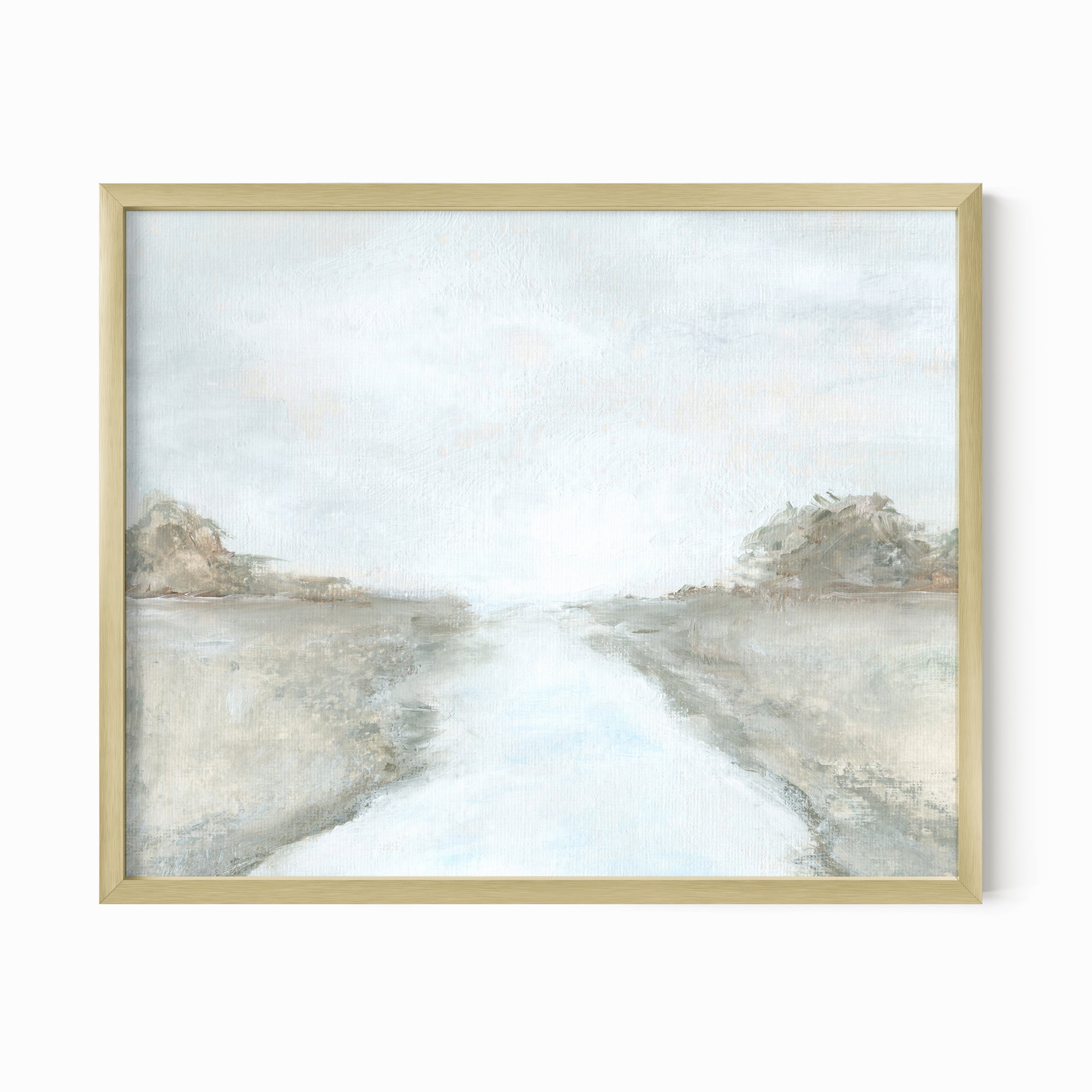 Retreat fine wall art print framed in gold metal by NLS Design