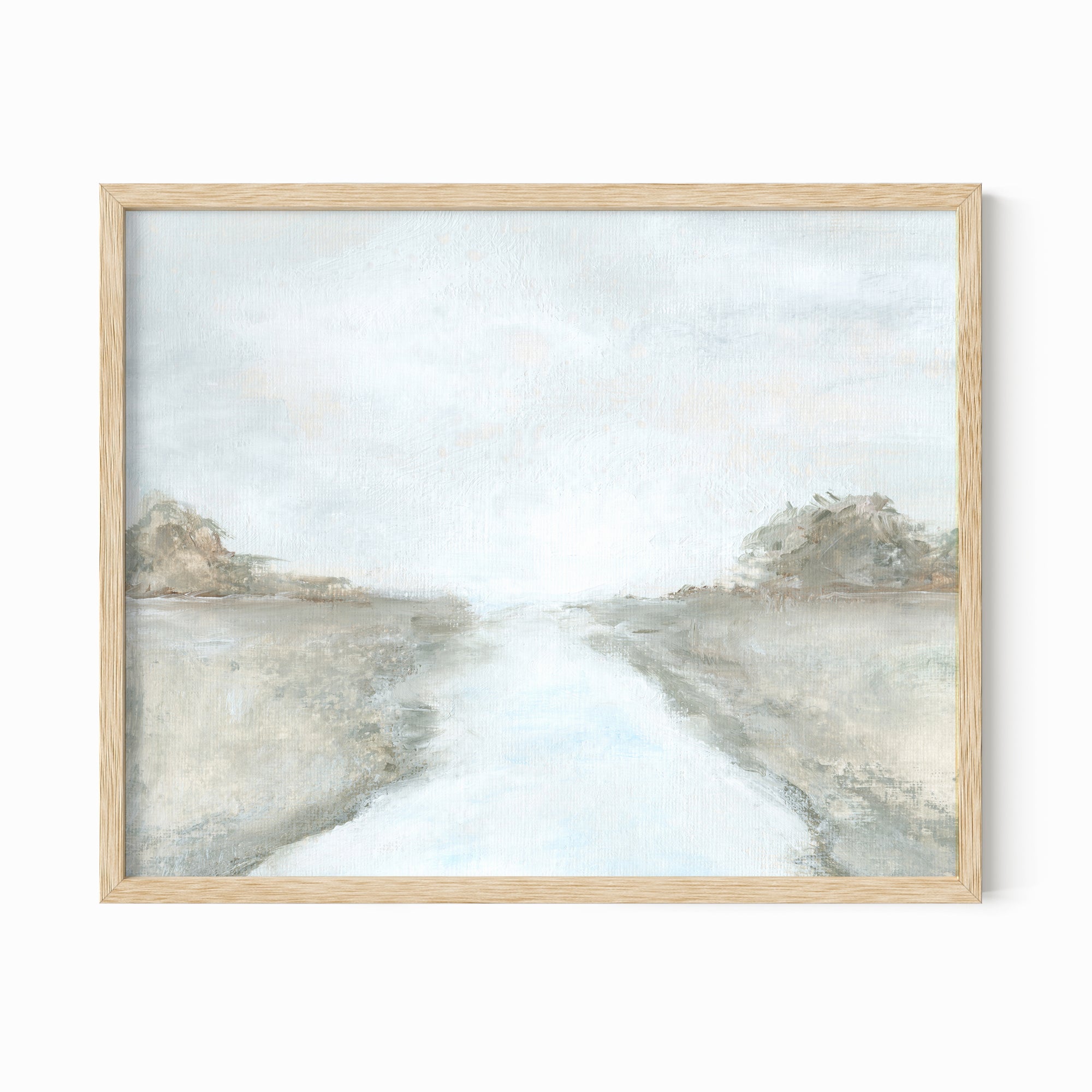Retreat fine wall art print framed in natural oak by NLS Design