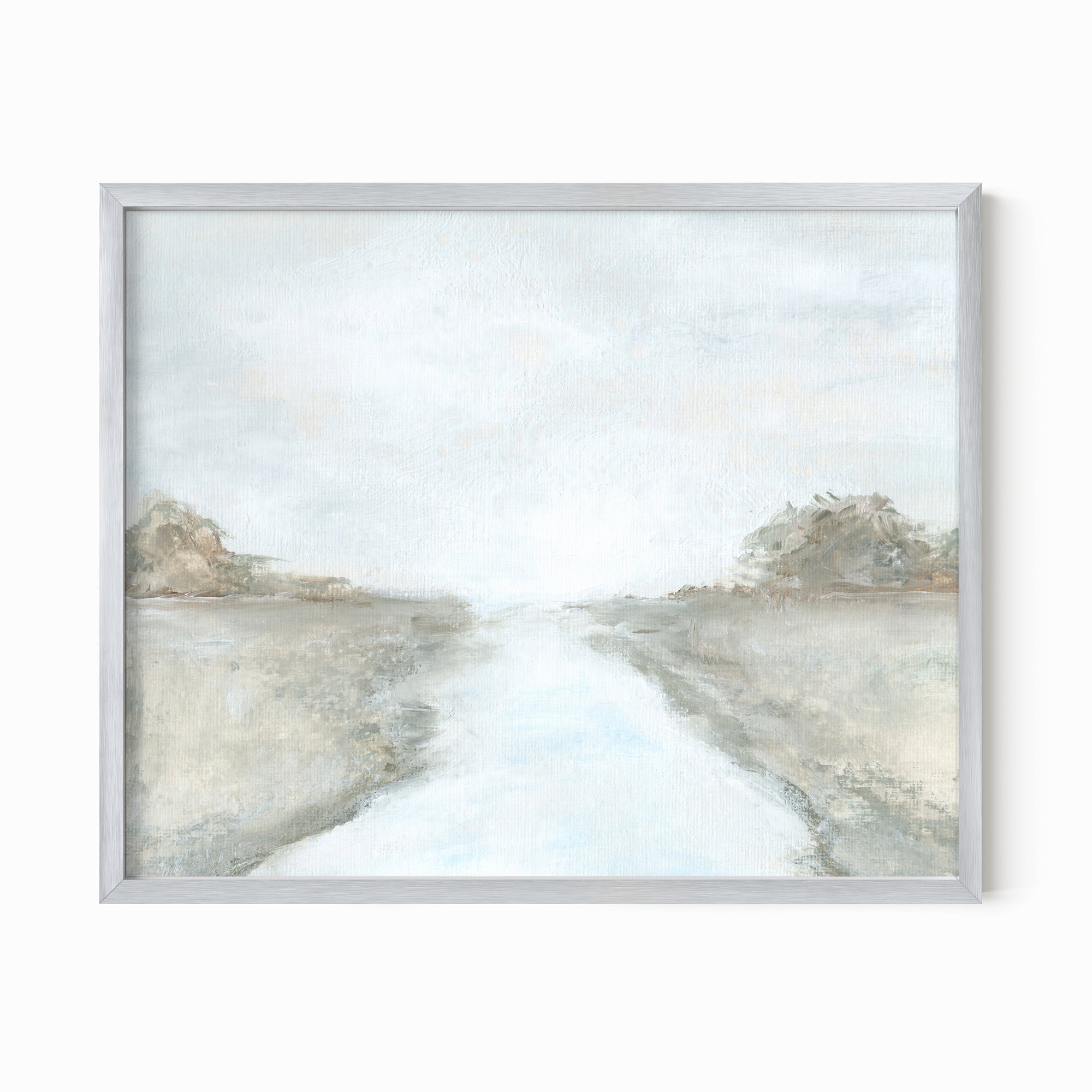 Retreat fine wall art print framed in silver metal by NLS Design